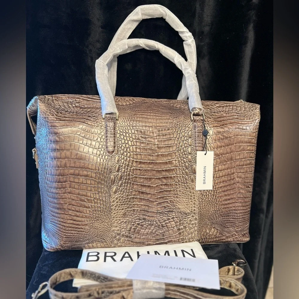 🤎BRAHMIN BRINDLE MELBOURNE Duxbury Weekender🤎NWT